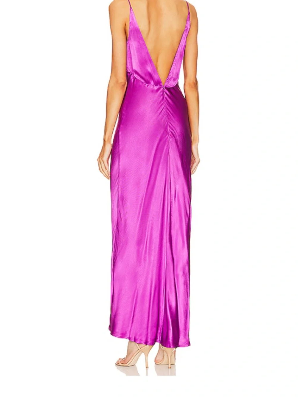 Bardot Satin Slip Maxi Dress in Magenta Pink